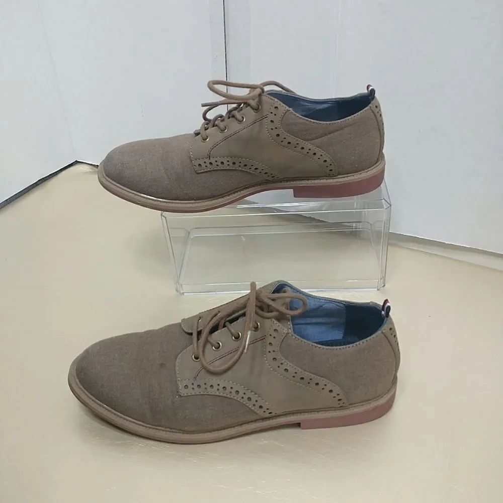 Tommy Hilfiger Michael Saddle Oxford Boy's Shoes SZ 4 brown.